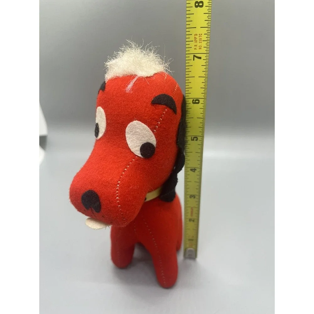 Vintage MCM‎ Red Felt Dog Christmas Decoration Made In Japan